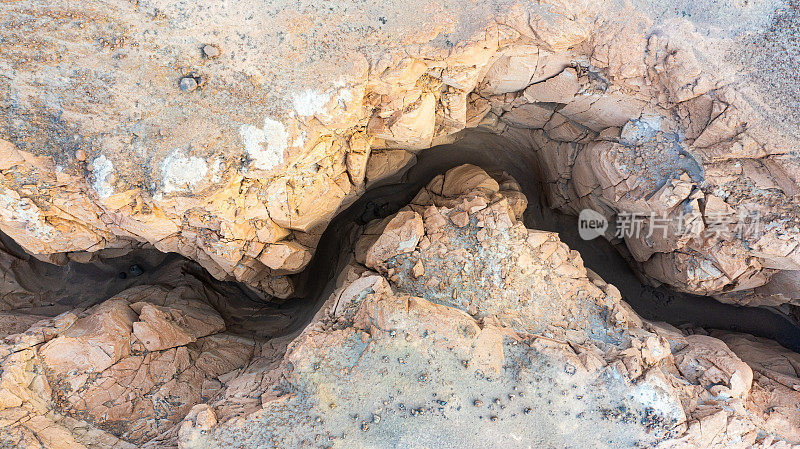 鸟瞰秘鲁阿雷基帕Ruta del Sillar的Quebrada de las cullebrillas